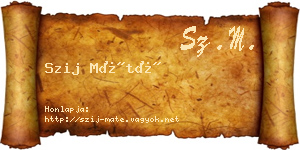 Szij Máté névjegykártya