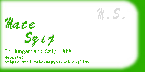 mate szij business card